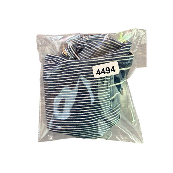 Vintage Osh Kosh size 3-6 months romper railroad stripe shortalls bandana - Picture 3 of 3